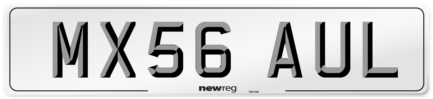MX56 AUL Number Plate from New Reg